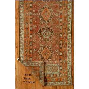  2x9 Hand Knotted Sivas Turkey Rug   211x94