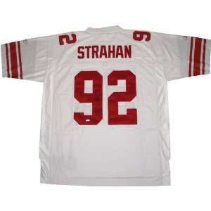  Michael Strahan New York Giants Autographed White Reebok 
