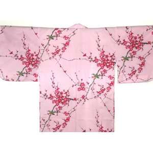  Japanese Womens Yukata Kimono Robe Ume Pink 56in Size M 