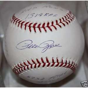  Pete Rose Autographed Ball   OML Stat Reggie x Sports 