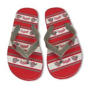  OHIO STATE BUCKEYES OFFICIAL LOGO FLIP FLOP SANDALS SZ. S 