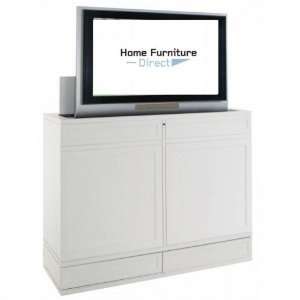  Moderna White End of Bed TV Lift Console