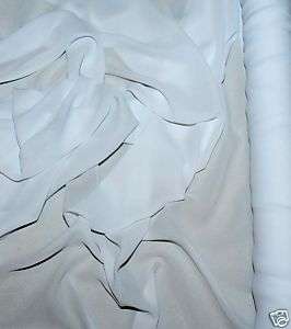 DOUBLE GEORGETTE SEMI SHEER FABRIC WHITE 60 BTY  