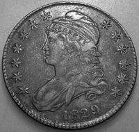 Capped Bust Half Dollar 1829 Silver  