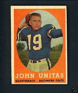 1958 Topps # 22 Johnny Unitas Baltimore Colts  
