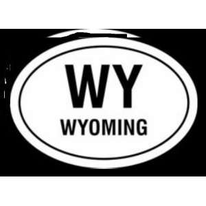  wyoming state Euro oval vinyl window decal. Sports 