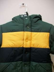OshKosh Boys Green Hooded Coat Size 3T Retail $60  