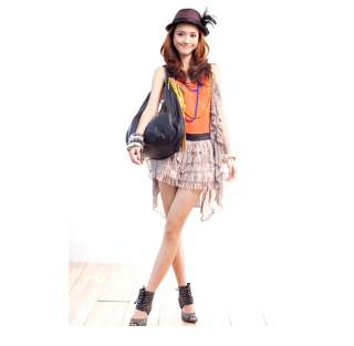 Light Brown Faux Leather Shoulder Handbag Purse Tassel Fashion Chic 