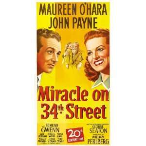  Miracle On 34th Street Poster Insert 14x36 Maureen OHara 