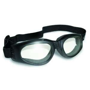  Foldable Goggles Black Frame Clear Lenses Side Venting, Soft Airy 