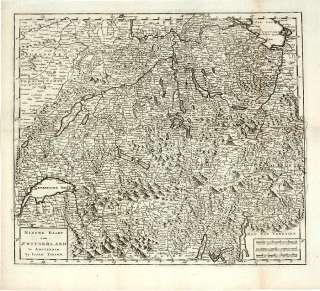 ANTIQUE MAP, SWITZERLAND ,EUROPA, Isaac Tirion   1760  