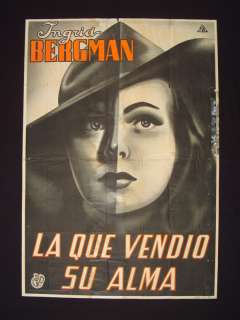 WOMANS FACE (1938) Argentina Poster INGRID BERGMAN  