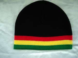 Rasta Reggae Jamaican Woollen Beanie Hat / Beret / Cap  