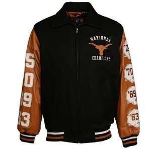 Texas Longhorns Black National Champions Varsity Leather Jacket 