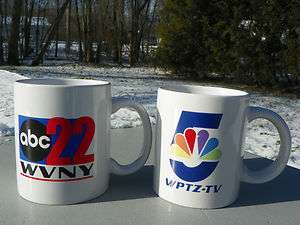QTY 2 WPTZ NBC 5 & WVNY ABC 22 Plattsburgh Burlington NY VT TV Coffee 