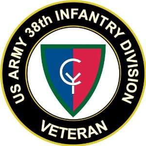  US Army Veteran 38th Infantry Division Sticker Decal 3.8 