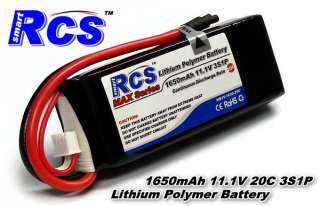 2x RCS 1650mAh 11.1V 20C LiPo Li Polymer Battery CA172  