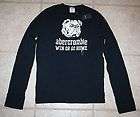 NWT Abercrombie Boys Large Size 12 Long Sleeve Muscle Fit Bull Dog T 