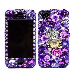 3D Swarovski Purple Juicy Couture Crystal Bling Case Cover for iphone 