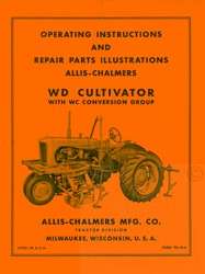ALLIS CHALMERS WD WC Cultivator Owner Operators Manual  