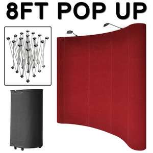 POP UP TRADE SHOW EXHIBIT BOOTH DISPLAY CASE 8 FT RED  