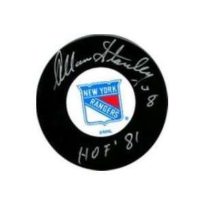Allan Stanley Autographed/Hand Signed Hockey Puck (New York Rangers 