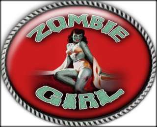 Zombie Girl Vintage Retro Pin Up Belt Buckle BB 283 R  
