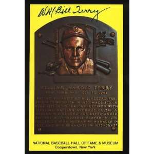  New York Giants Bill Terry Autographed Hall of Fame 