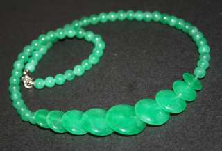 16.5 MALAYSIA IMPERIAL GREEN JADE BEAD NECKLACE GEMS  