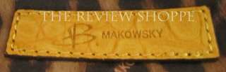 Makowsky Makati Satchel Bag Ochre Golden Yellow Croco NWT $258 