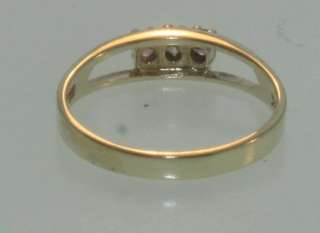 10k yellow gold 1.9g pink ice cubic zirconium ring CZ  