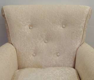 Ivory Upholstered Scroll Back Chaise Lounge  