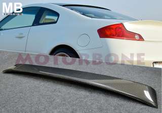  G35 03 07 Rear Window Roof Spoiler JDM Style Real Carbon Fiber Coupe 