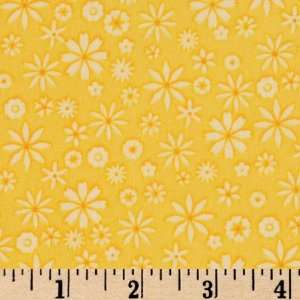  4345 Wide Frosted Fondant Daisy Yellow Fabric By The 