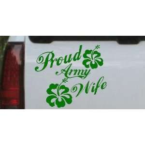 Proud Army Wife Hibiscus Flowers Military Car Window Wall Laptop Decal 