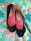 NEW Sam & Libby Black Suede Ballet Flats w/ Bows Size 7