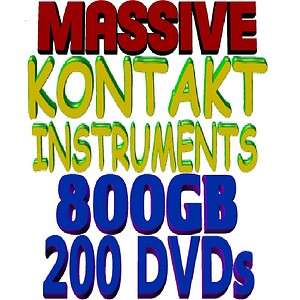 MASSIVE *KONTAKT INSTRUMENTS* COLLECTION 800 GB 200 DVD  