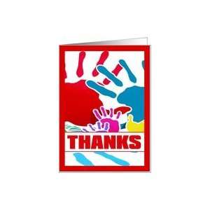  Thanks (Thank You card with Colorful Hand Prints) Card 