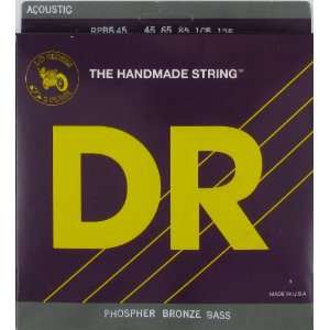 DR Strings Acoustic Bass   Rare Phosphor Bronze 5 String, .045   .125 