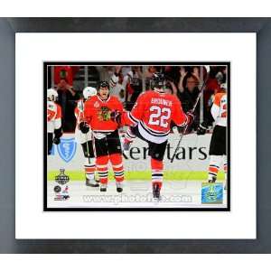  Brouwer and Hossa 2010 Stanley Cup Goal Celebration Framed 