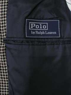 Polo Blue Label Ralph Lauren Sport Coat Blazer Houndstooth Black Beige 