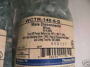 Thomas & Betts WCTR 148 6 D Male Disconnect, LOT OF 500  
