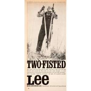  1966 Ad Lee Bib Overalls Two Fisted Farmer Clothing Post 