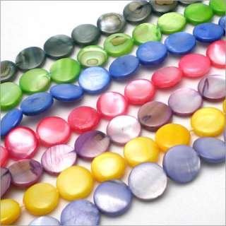 90Pcs Mixed Color Flat Round Shell Beads 10mm KB712  