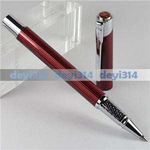 ROLLER BALL PEN BAOER 525 Silvery RED Stripes B044  