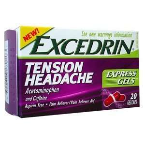  PACK OF 3 EACH EXCEDRIN TENSION EXPRESS GELS 20CP PT 