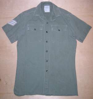 Vintage British Army Short Sleeve Shirt w/ Sgt Stripes  