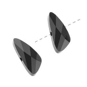  Swarovski Crystal #5590 18mm Wing Beads Jet Black (2 