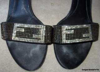 FENDI $675 Womens Swarovski Chrystal *Italian* Sandals Shoes 9.5 w 