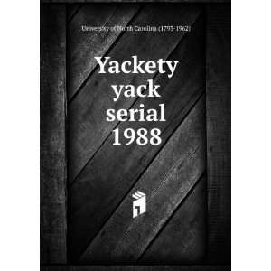  Yackety yack serial. 1988 University of North Carolina 